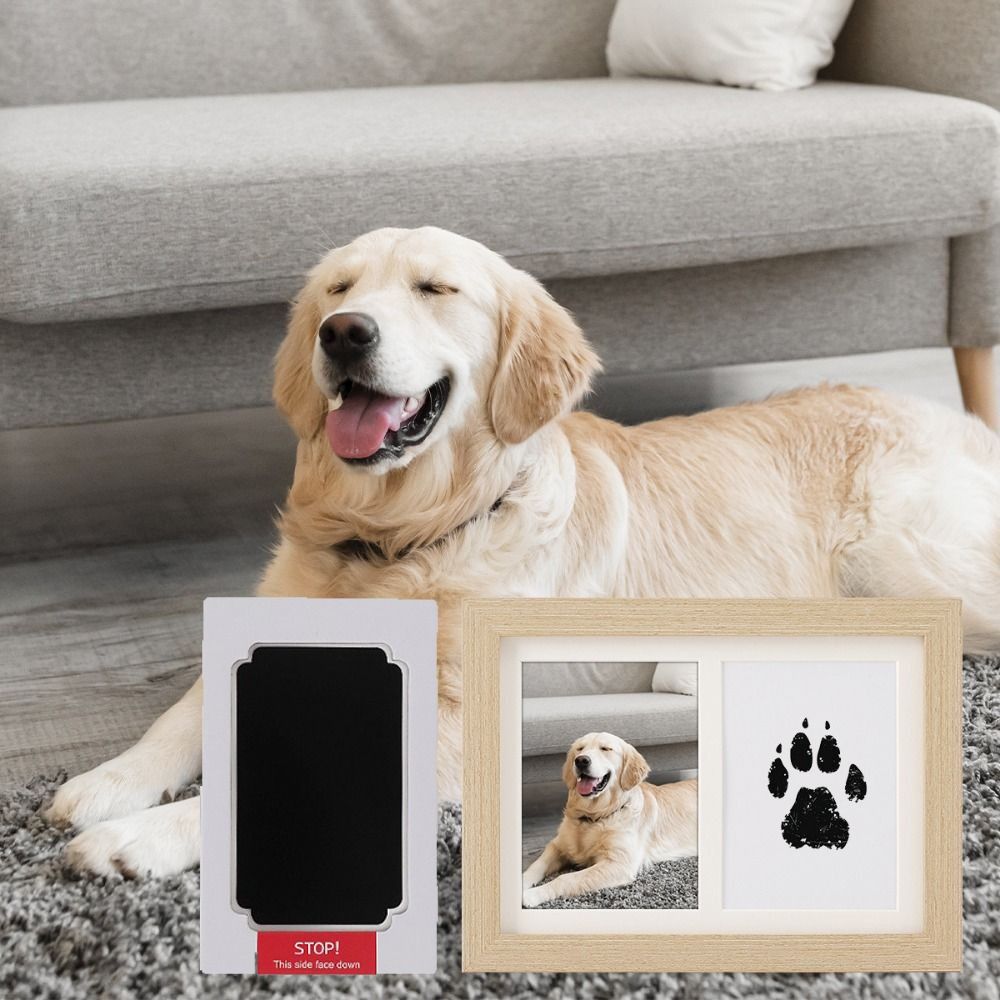 Bamboo Photo Frame - Kit Cetak Jejak Kaki Hewan Peliharaan