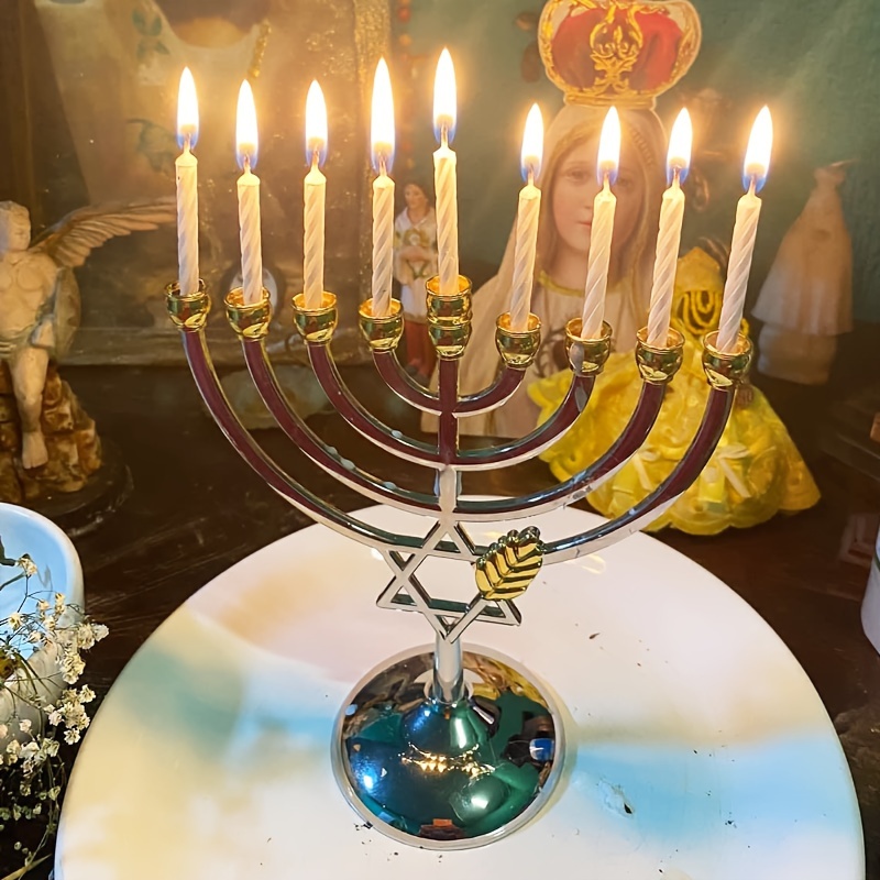 Home Decor In - Tempat Lilin Hanukkah Menorah 9 Cabang