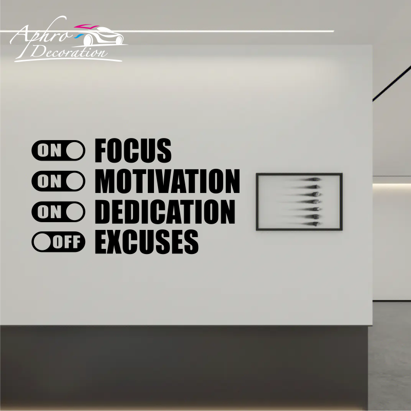 Home Decor Quotes On Wall - Fokus Pada Motivasi, Jauhi Alasan, Kutipan
