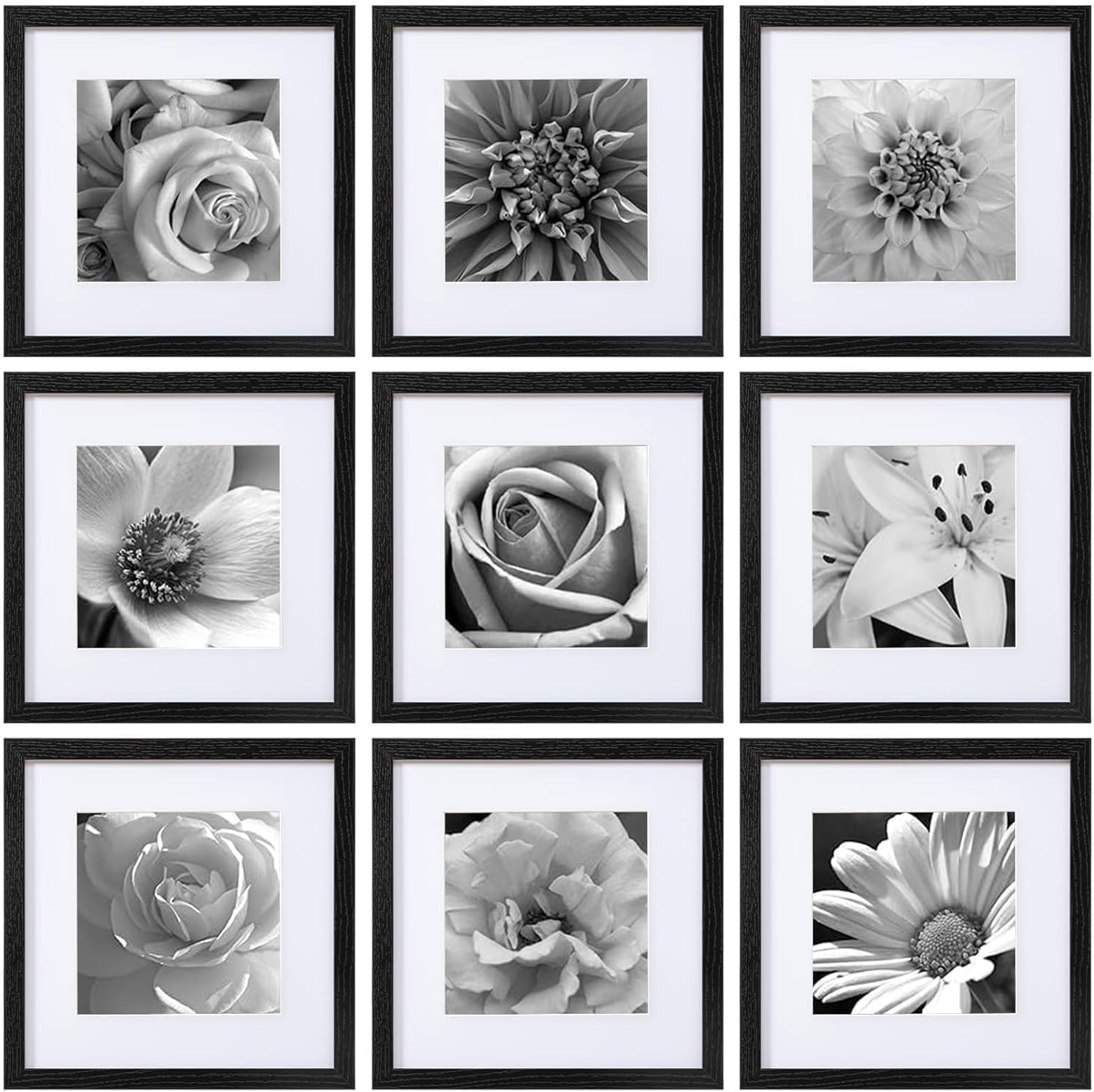 Bamboo Photo Frame - Set Bingkai Foto 12x12 (9 buah)