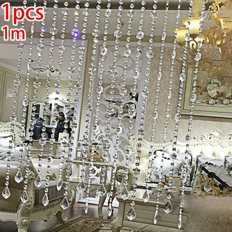 Room Divider Screen - Tirai transparan kaca kristal, aksesori tirai