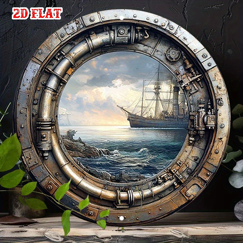 Home Decor Nautical - [2D Flat] Papan Dinding Logam Nautikal