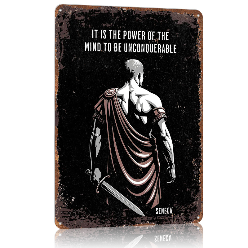 Home Decor Quotes On Wall - Poster Logam Kutipan Seneca Stoic, Papan