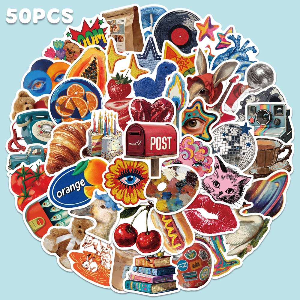 Home Decor Magazine - 50pcs Stiker Vintage Y2K Fashion Coll