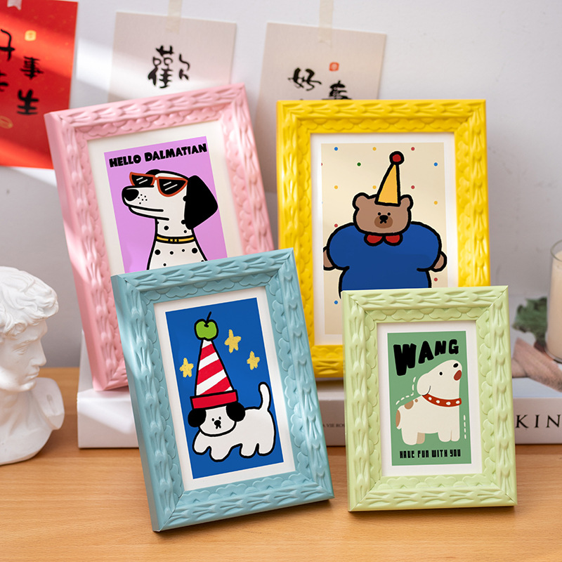Bamboo Photo Frame - Bingkai Foto Warna-warni 5 Inci-A4 Dekorasi