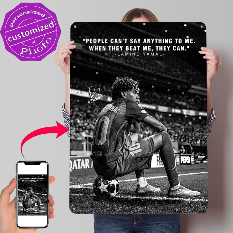 Home Decor Quotes On Wall - Poster Logam Lapangan Sepak Bola dengan
