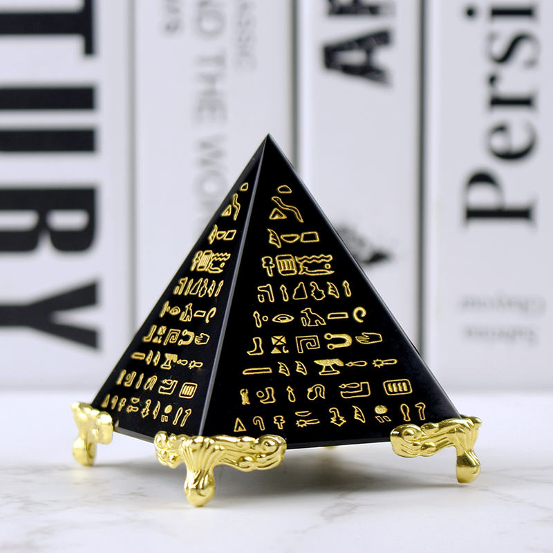 Home Decor Egypt - Kristal Mesir Model Piramida Obsidian Energi