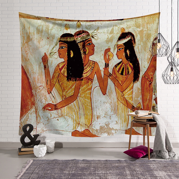 Home Decor Egypt - Tapestry Kuning Mesir Kuno Bermotif Budaya