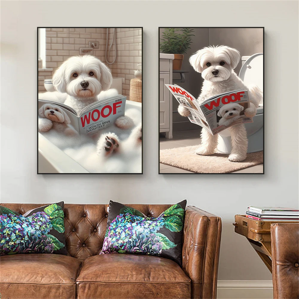 Home Decor Magazine - Seni Dinding Majalah Lucu Gambar Anjing