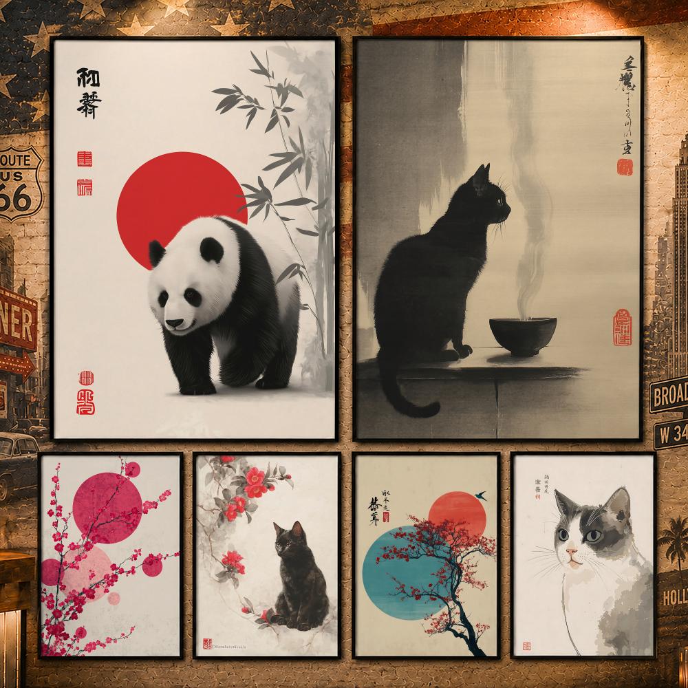 Home Decor Japandi Style - Poster Gaya Seni J-JapandiS Vintage Retro