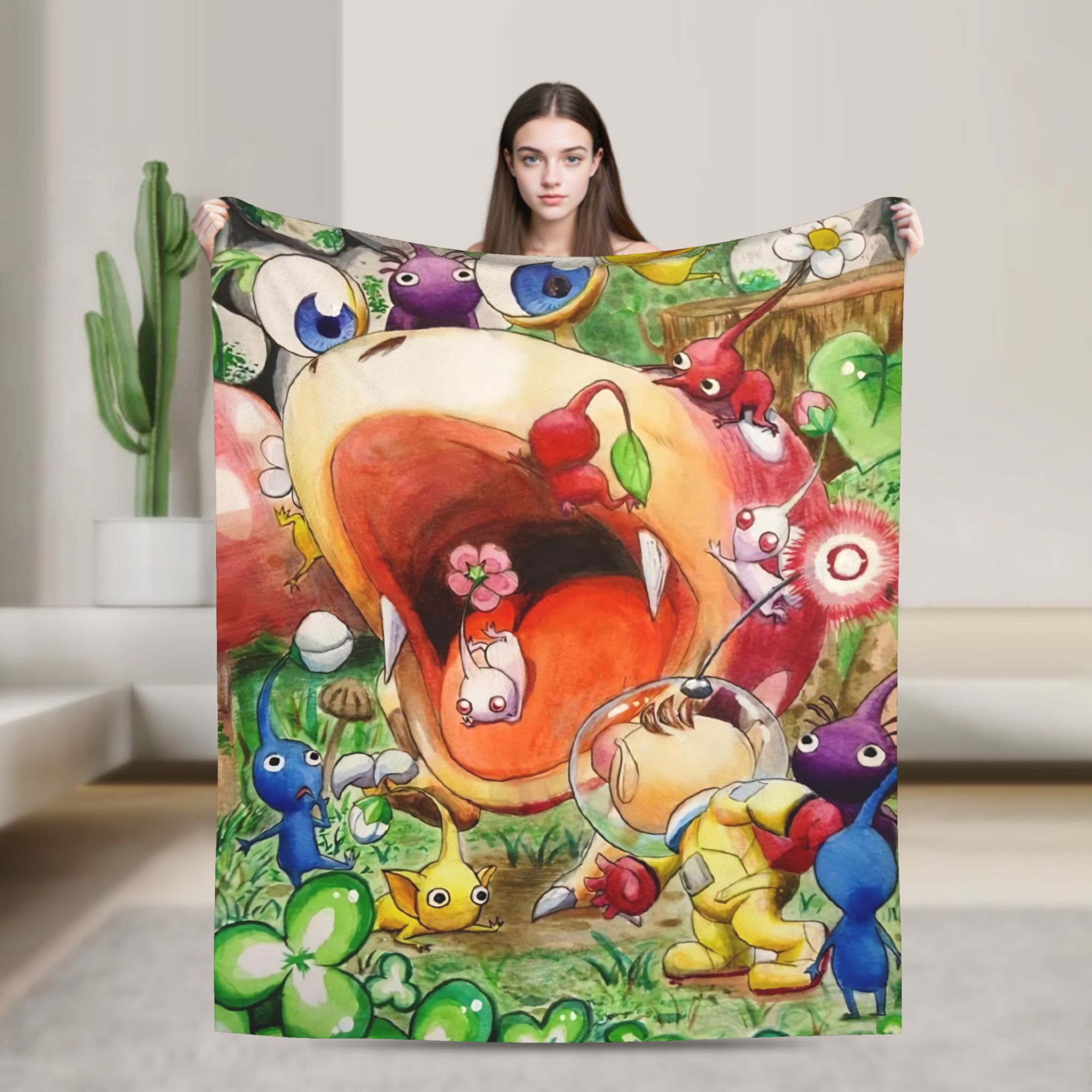 Home Decor Fallout 4 - Selimut Pikmin Game, Selimut Lembut Hangat,