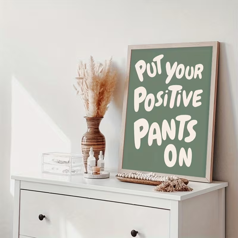 Modern Green Put Your Positive - Home Decor Quotes On Wall ulasan dan harga