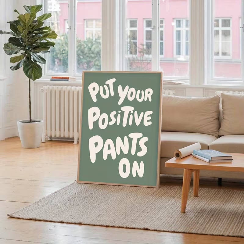 Modern Green Put Your Positive - Home Decor Quotes On Wall ulasan dan harga