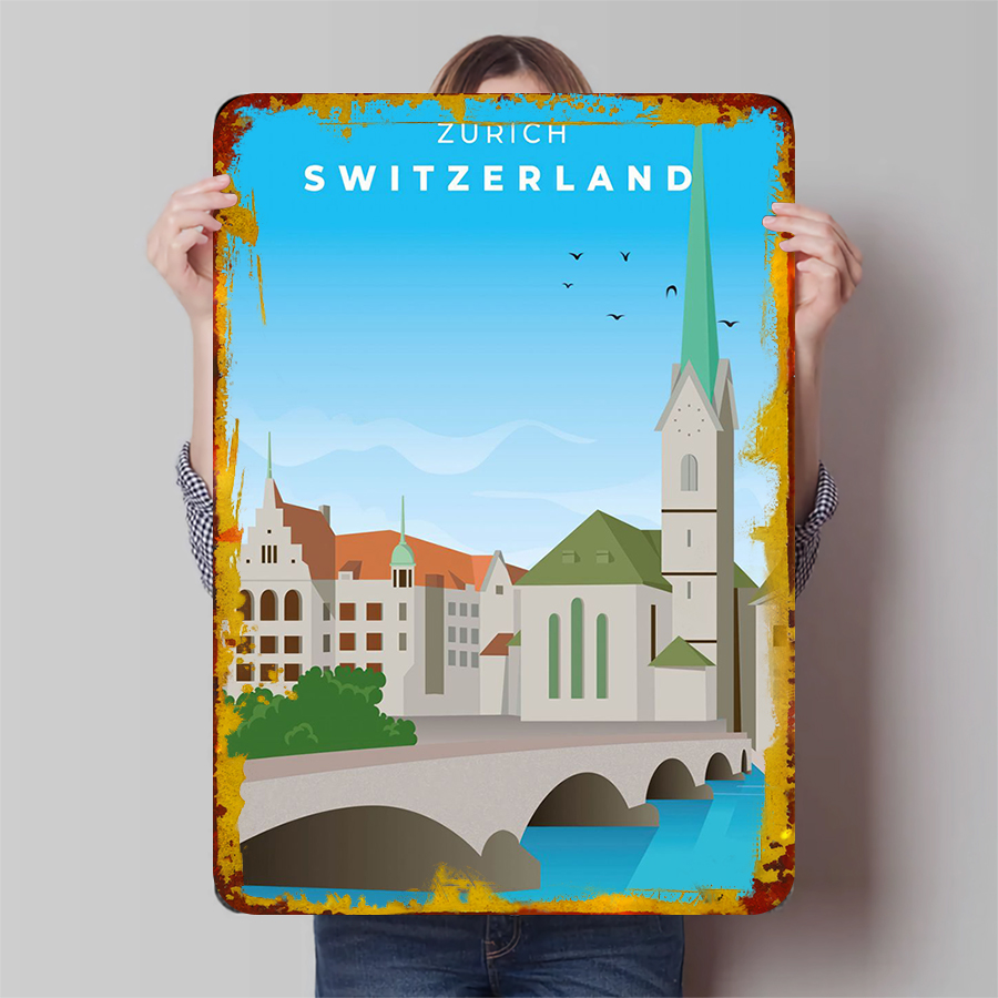 Seni Dinding Logam Pemandangan - Home Decor Zurich ulasan dan harga