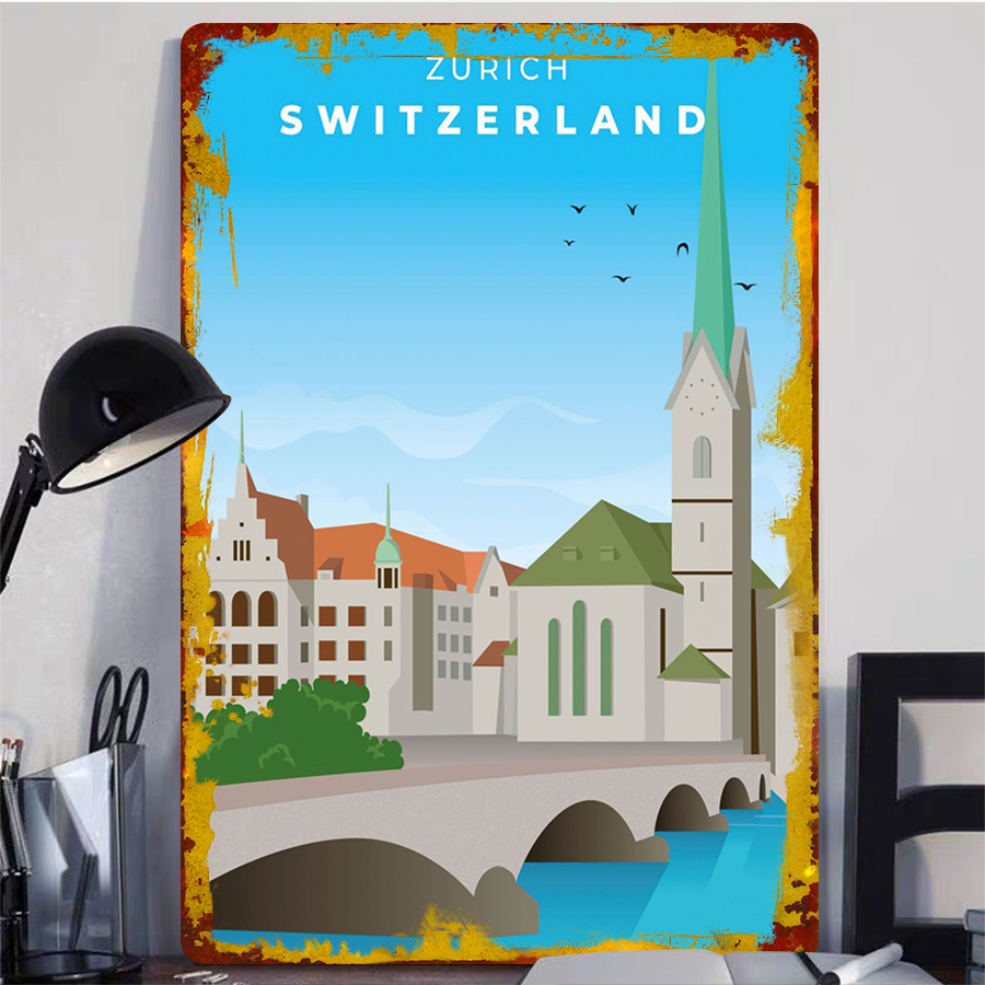Seni Dinding Logam Pemandangan - Home Decor Zurich ulasan dan harga