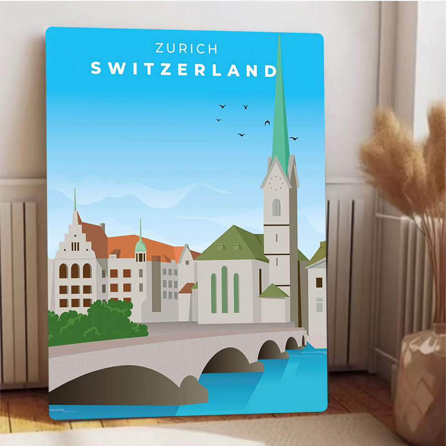 Seni Dinding Logam Pemandangan - Home Decor Zurich ulasan dan harga