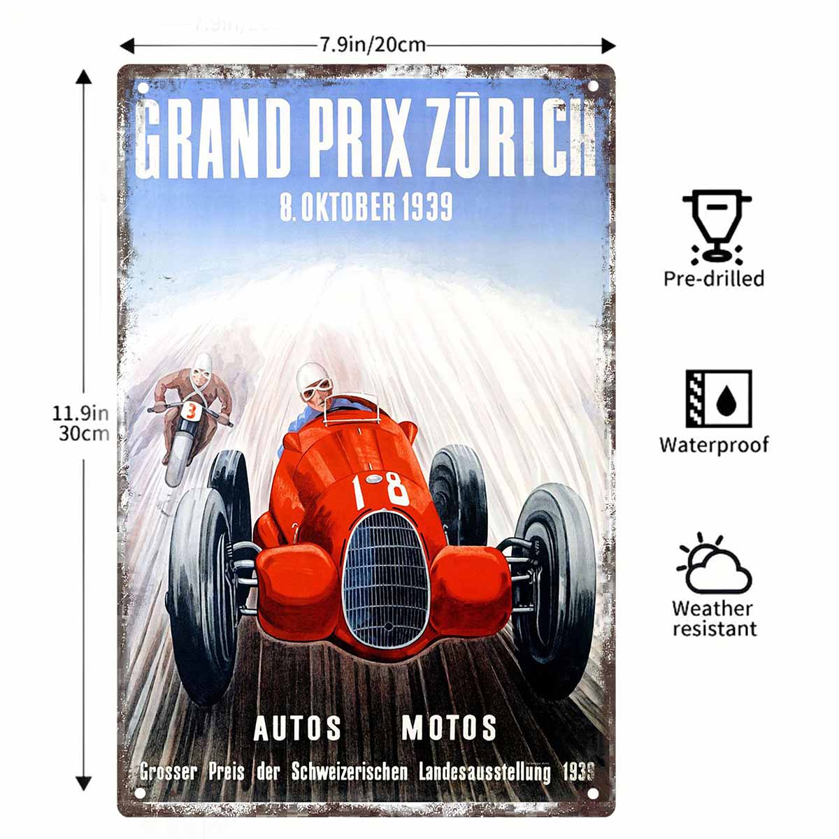 2D FLAT 1pc Grand Prix Zurich  - Home Decor Zurich ulasan dan harga