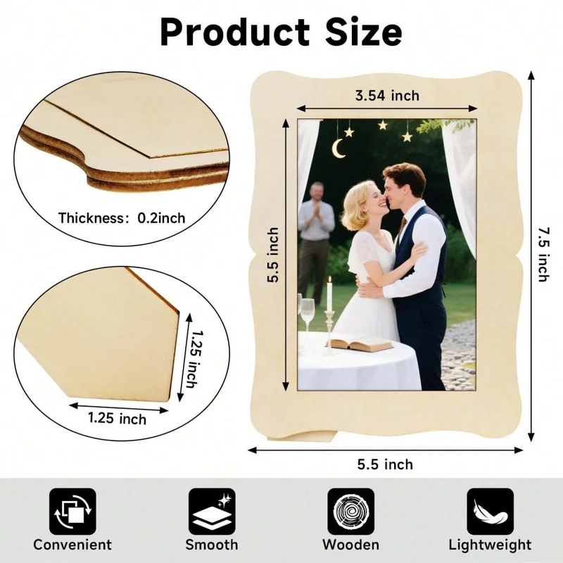5 Buah Bingkai Kayu Belum Sele - Bamboo Photo Frame ulasan dan harga