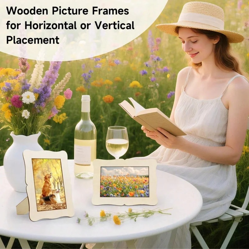 5 Buah Bingkai Kayu Belum Sele - Bamboo Photo Frame ulasan dan harga