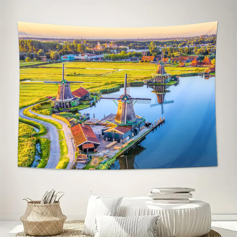 Tapestry Kincir Angin Belanda  - Home Decor Netherlands ulasan dan harga