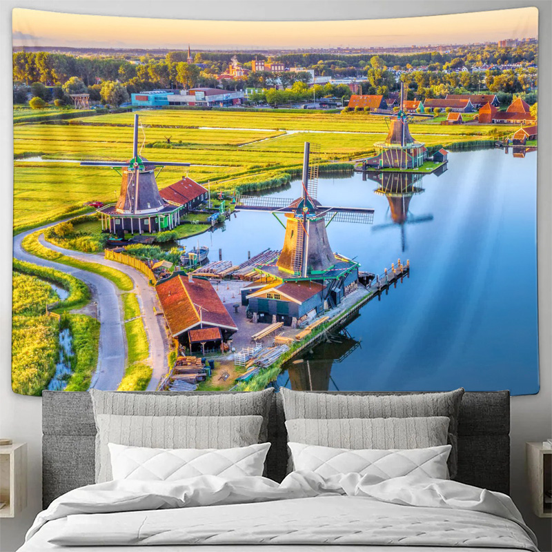 Tapestry Kincir Angin Belanda  - Home Decor Netherlands ulasan dan harga