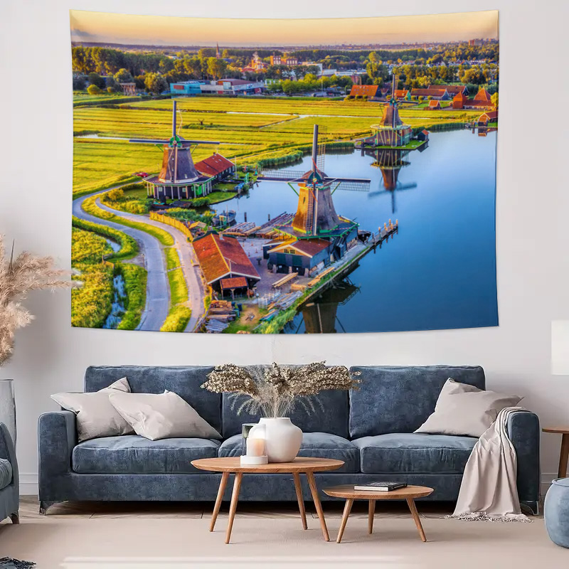 Tapestry Kincir Angin Belanda  - Home Decor Netherlands ulasan dan harga