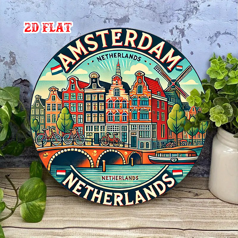 Seni Dinding Logam Bulat Berte - Home Decor Netherlands ulasan dan harga