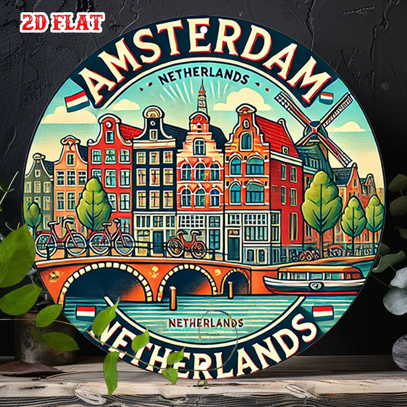 Seni Dinding Logam Bulat Berte - Home Decor Netherlands ulasan dan harga