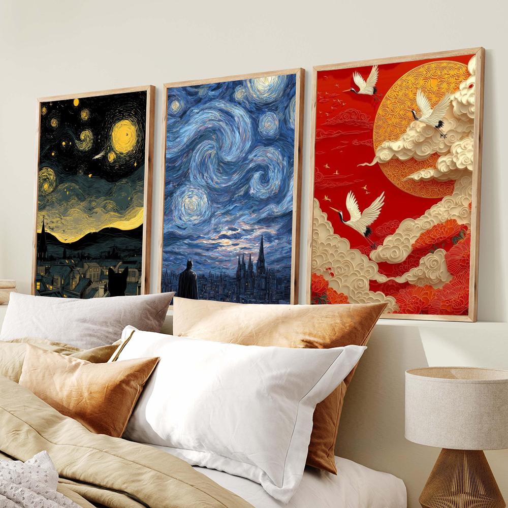 Poster Lukisan Minyak Gaya Jap - Home Decor Japandi Style ulasan dan harga