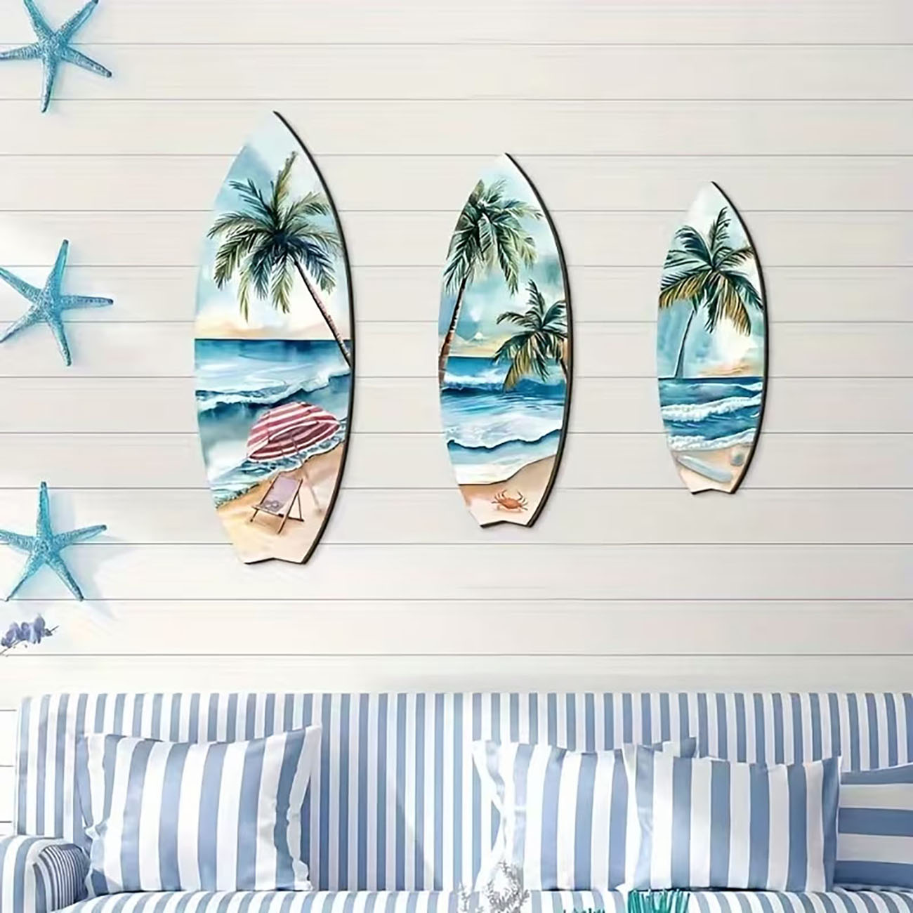 3pcs Set Hiasan Dinding Kayu P - Home Decor Nautical ulasan dan harga