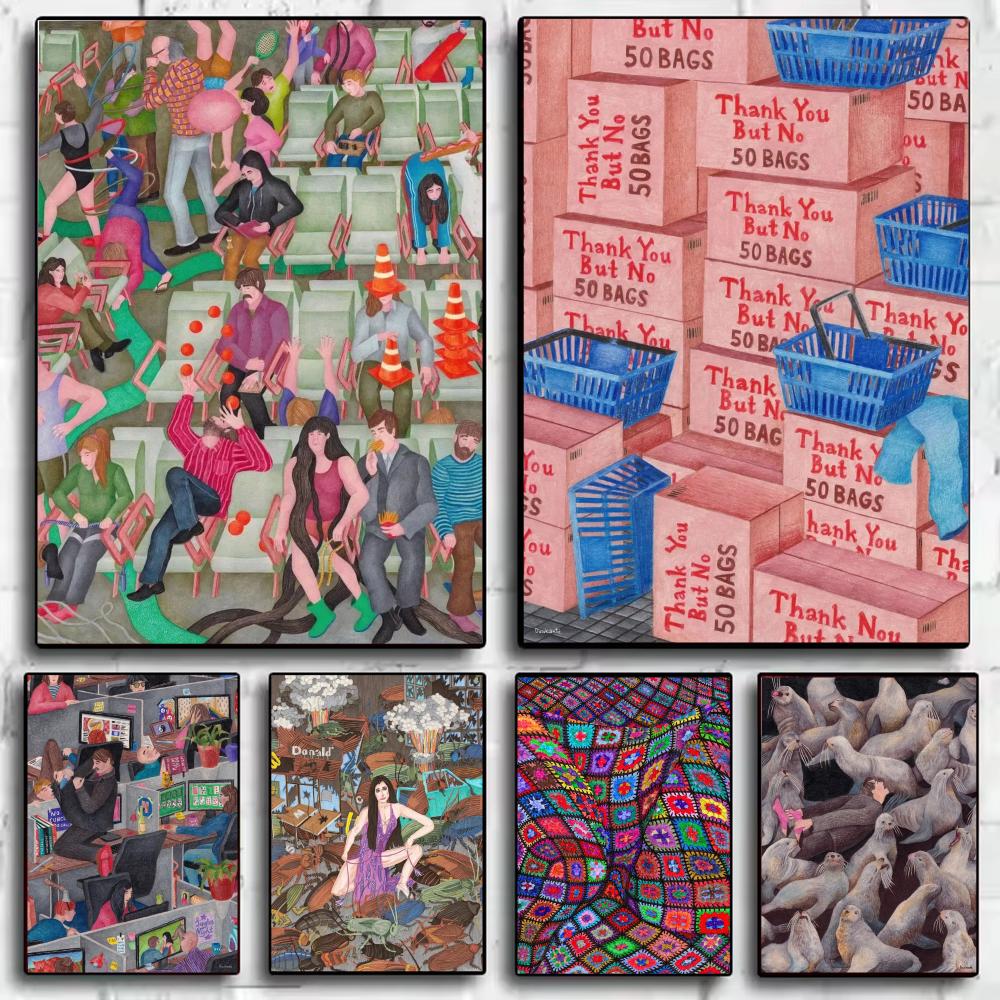 Poster Abstrak Gaya Japandi Da - Home Decor Japandi Style ulasan dan harga