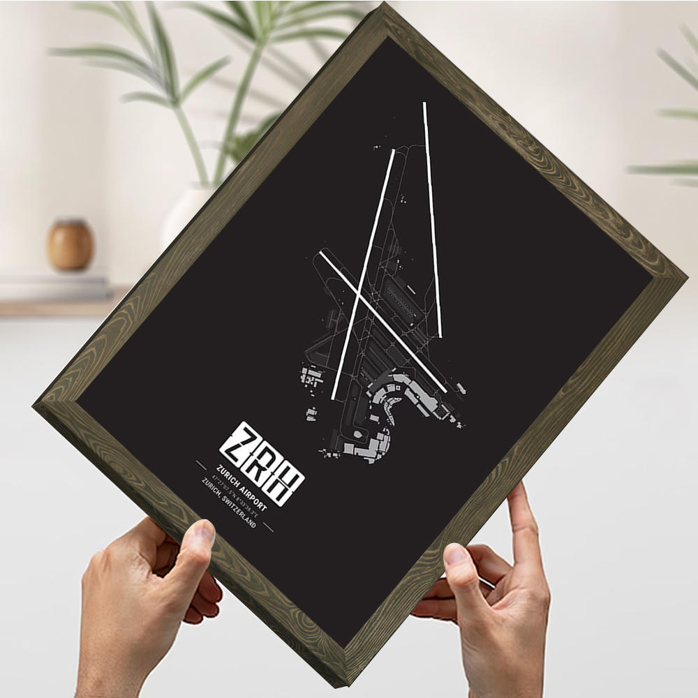 Poster Cetak Peta Bandara Zuri - Home Decor Zurich ulasan dan harga