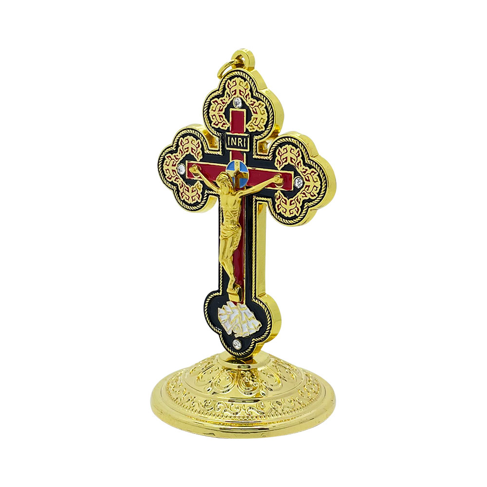 Salib Meja Katolik Emas Enamel - Home Decor In ulasan dan harga