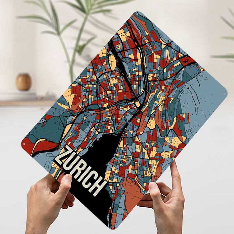 Poster Peta Kota Zurich dari P - Home Decor Zurich ulasan dan harga