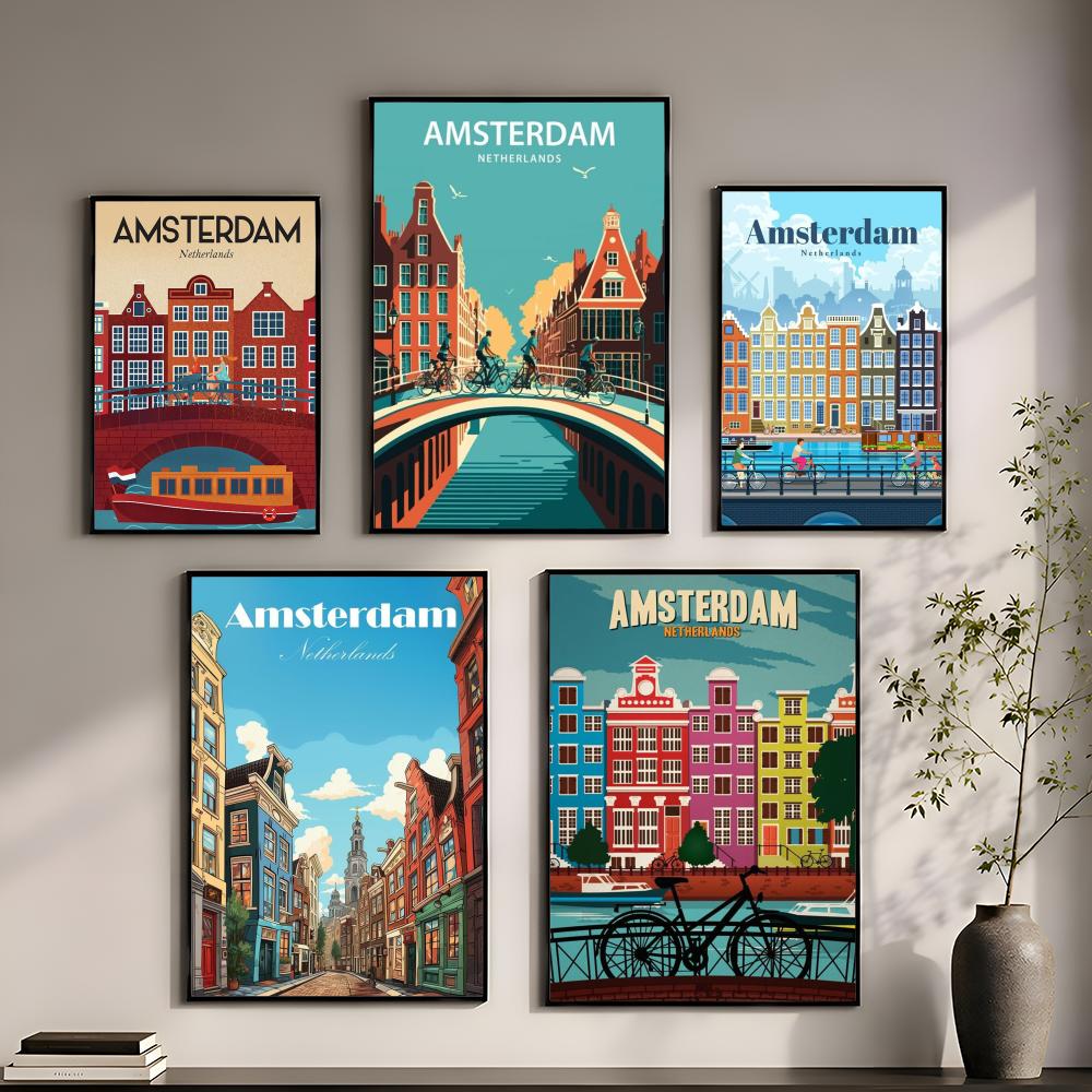 Poster Amsterdam Belanda Stike - Home Decor Netherlands ulasan dan harga