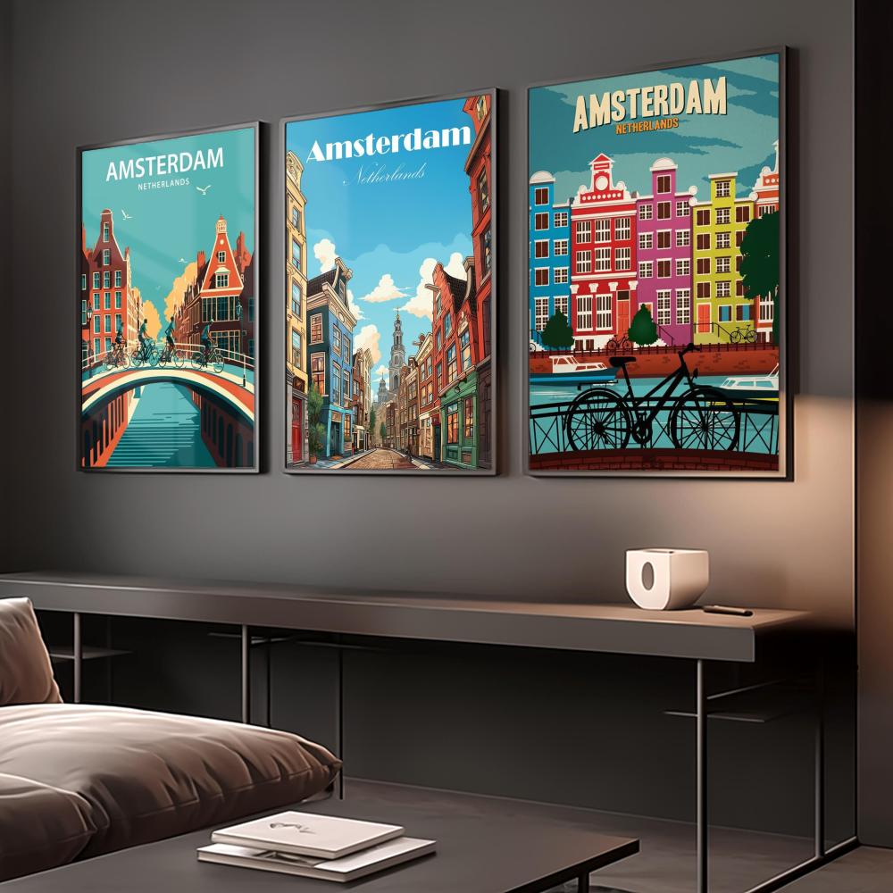 Poster Amsterdam Belanda Stike - Home Decor Netherlands ulasan dan harga