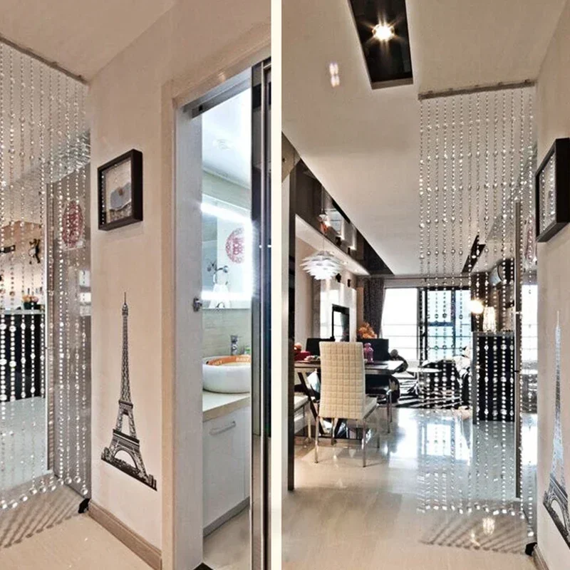 Tirai transparan kaca kristal, - Room Divider Screen ulasan dan harga