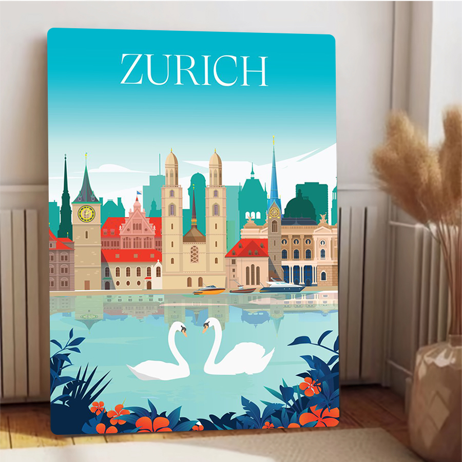 Cakrawala Kota Zurich dengan T - Home Decor Zurich ulasan dan harga