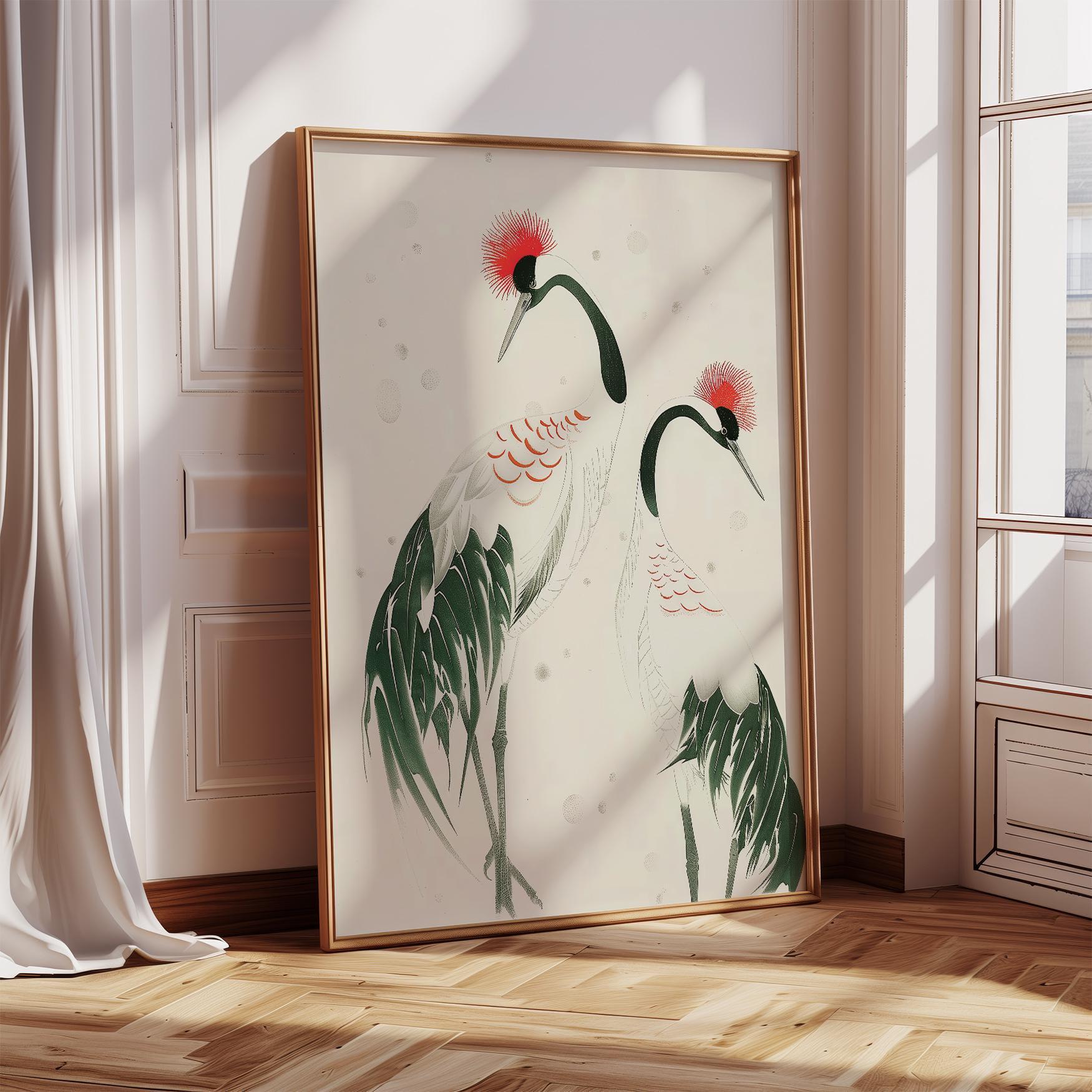 Poster Wanita Samurai Crane Ja - Home Decor Japandi Style ulasan dan harga