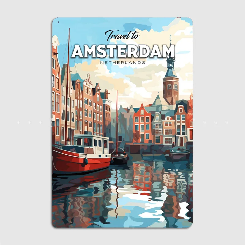 Poster Retro Tempat Wisata Per - Home Decor Netherlands ulasan dan harga