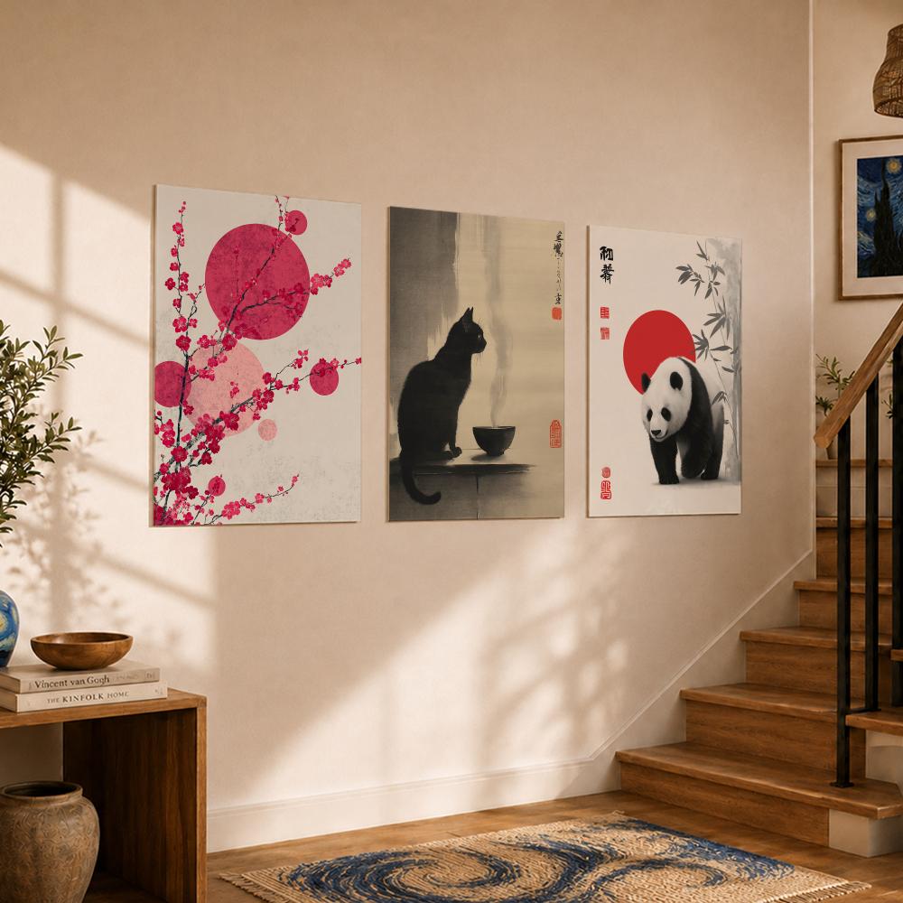 Poster Gaya Seni J-JapandiS Vi - Home Decor Japandi Style ulasan dan harga