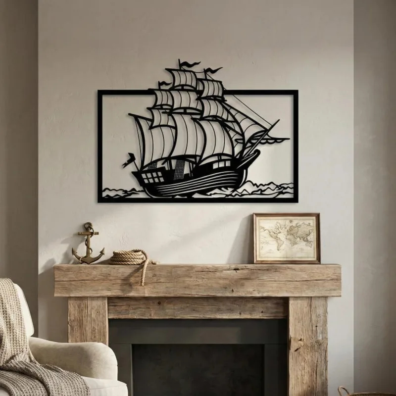 Seni Dinding Perahu Layar Loga - Home Decor Nautical ulasan dan harga