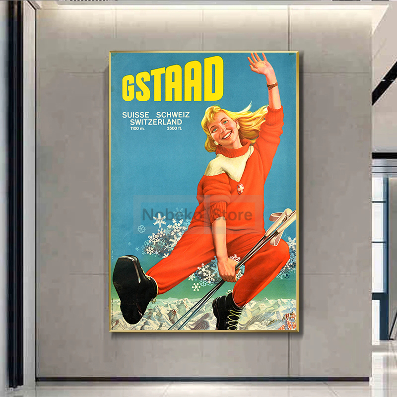 Swiss Poster perjalanan antik  - Home Decor Zurich ulasan dan harga