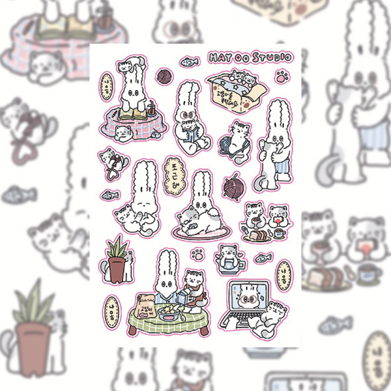 Stiker Kelinci Kartun Kawaii L - Home Decor Magazine ulasan dan harga