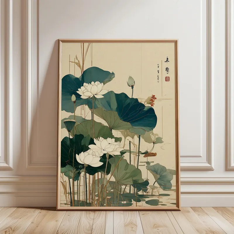 Poster Kanvas Gaya Asia Timur  - Home Decor Japandi Style ulasan dan harga