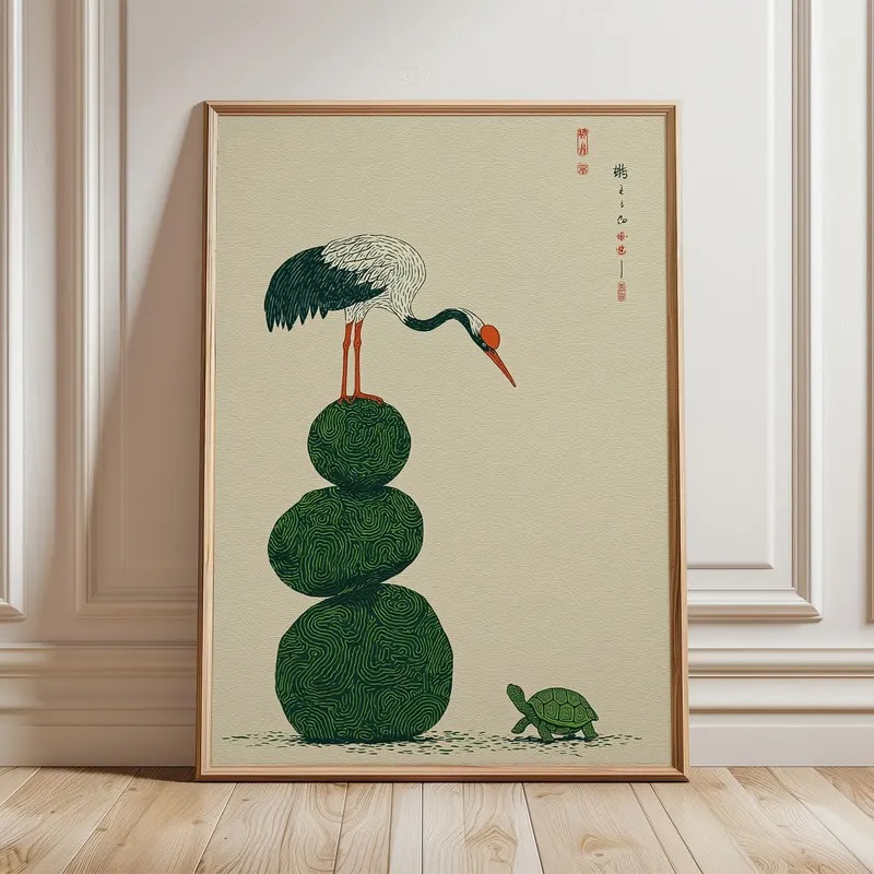 Poster Kanvas Gaya Asia Timur  - Home Decor Japandi Style ulasan dan harga