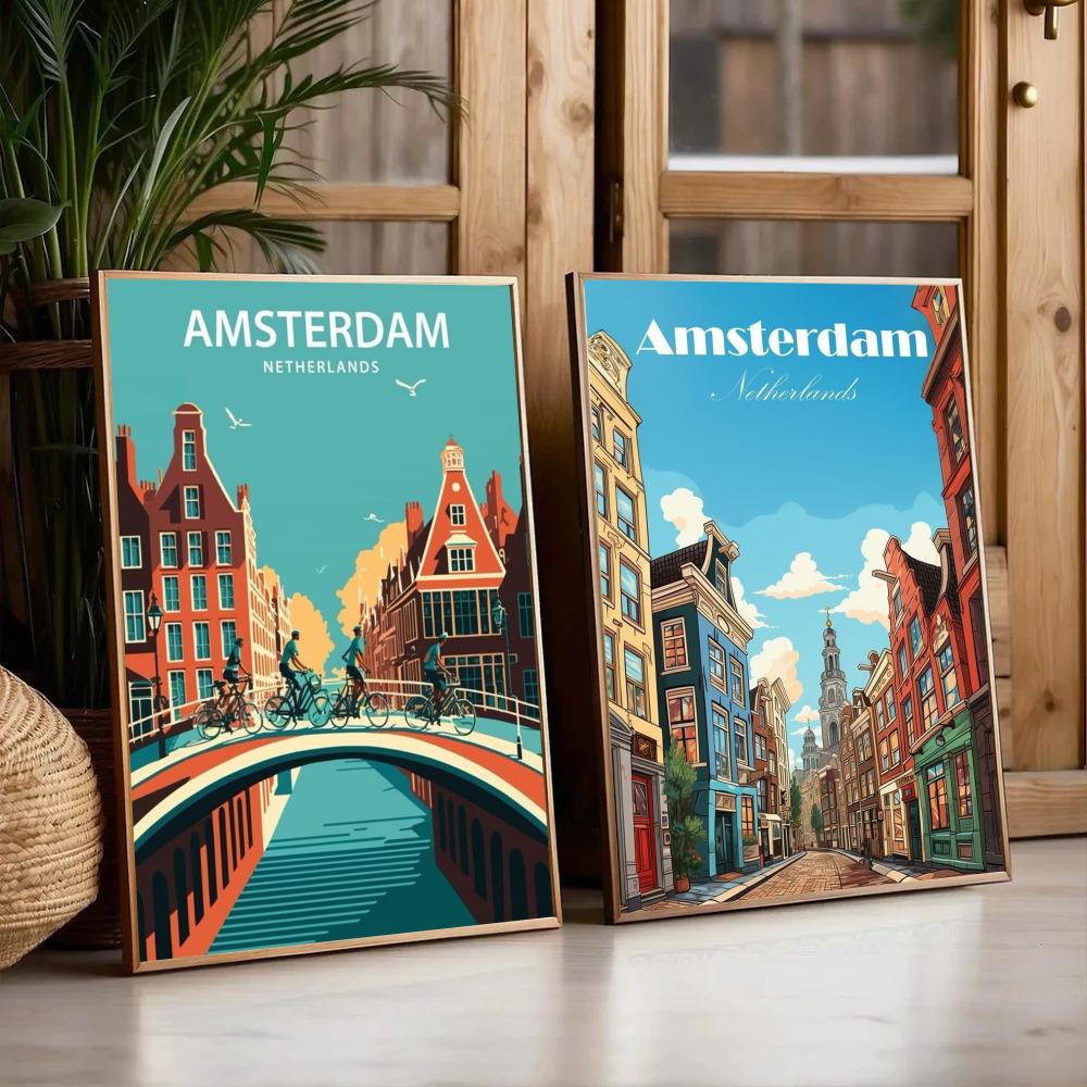 Amsterdam Belanda Lukisan Kali - Home Decor Netherlands ulasan dan harga