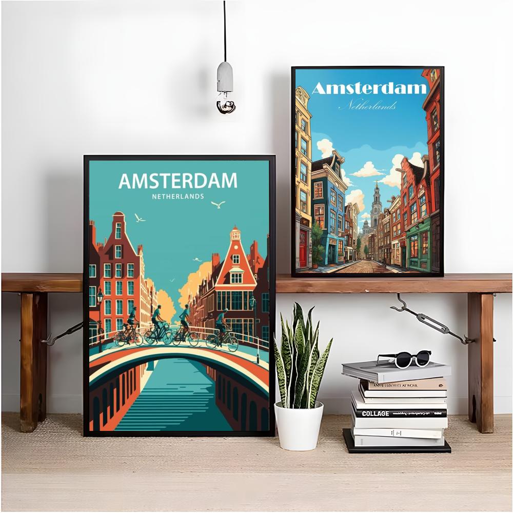 Amsterdam Belanda Lukisan Kali - Home Decor Netherlands ulasan dan harga
