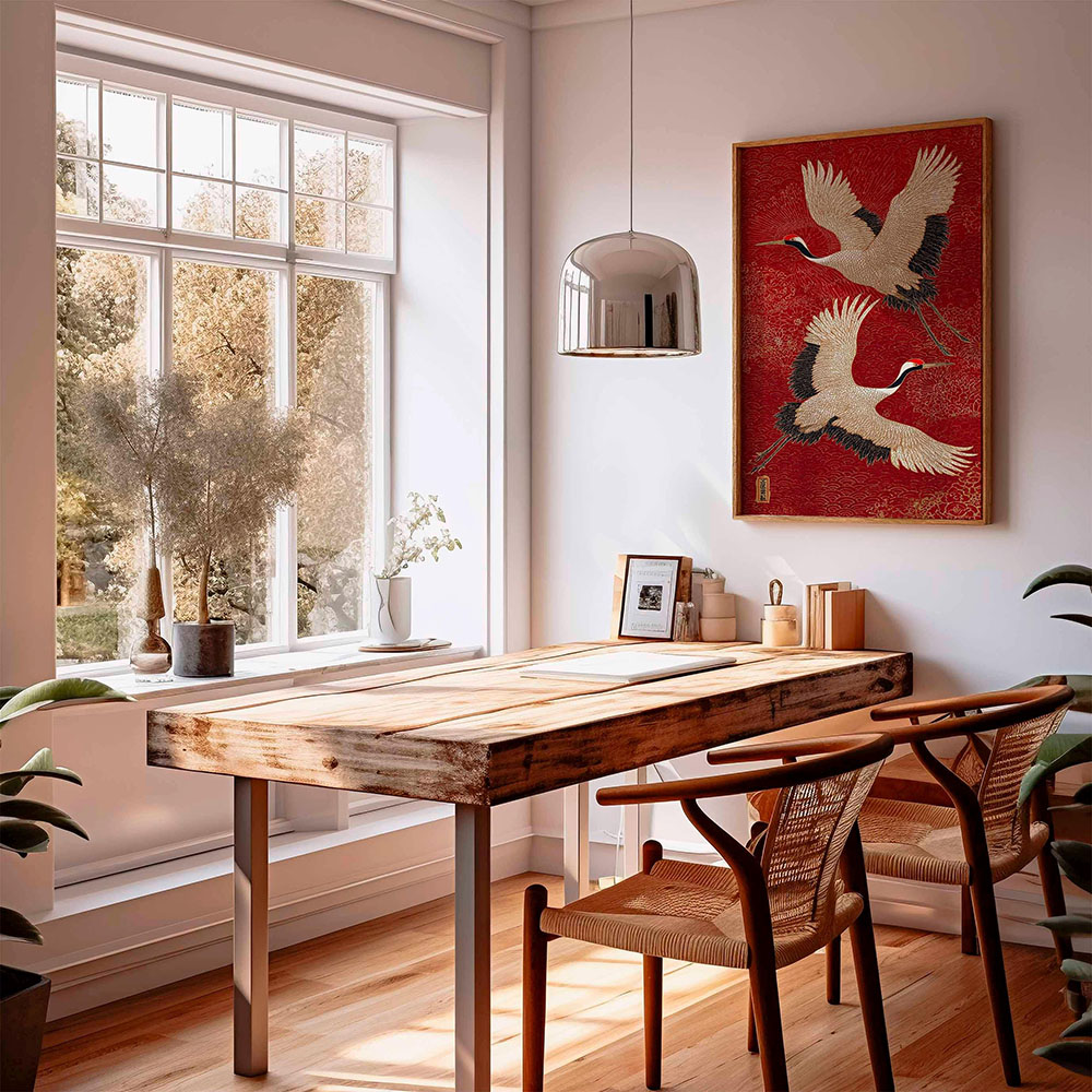 Poster Cetak Kanvas Burung Ban - Home Decor Japandi Style ulasan dan harga